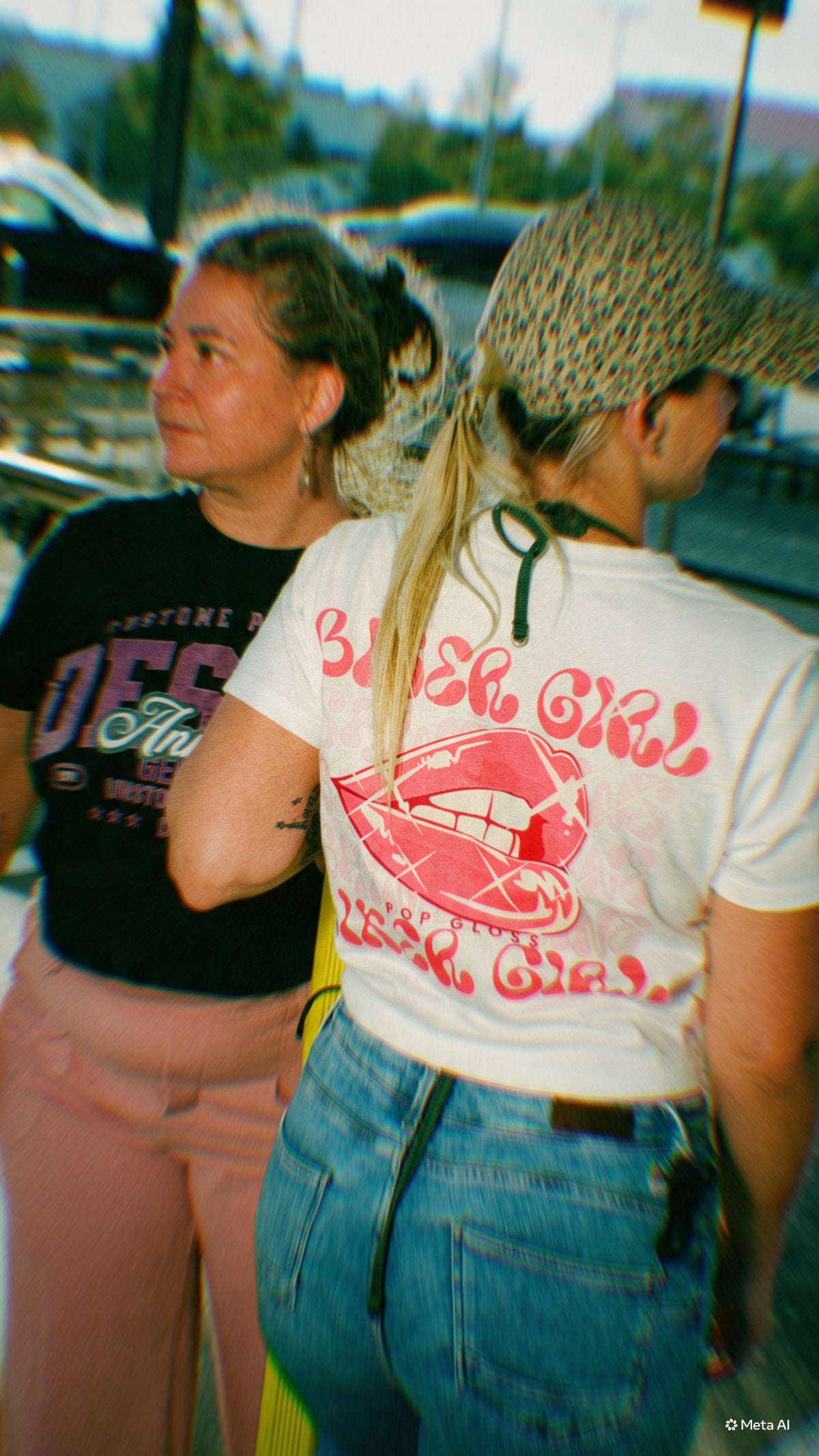 Girls' Casual Crop T-Shirt "BikerGirl"