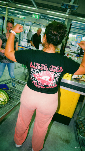 Girls' Casual Crop T-Shirt "BikerGirl"