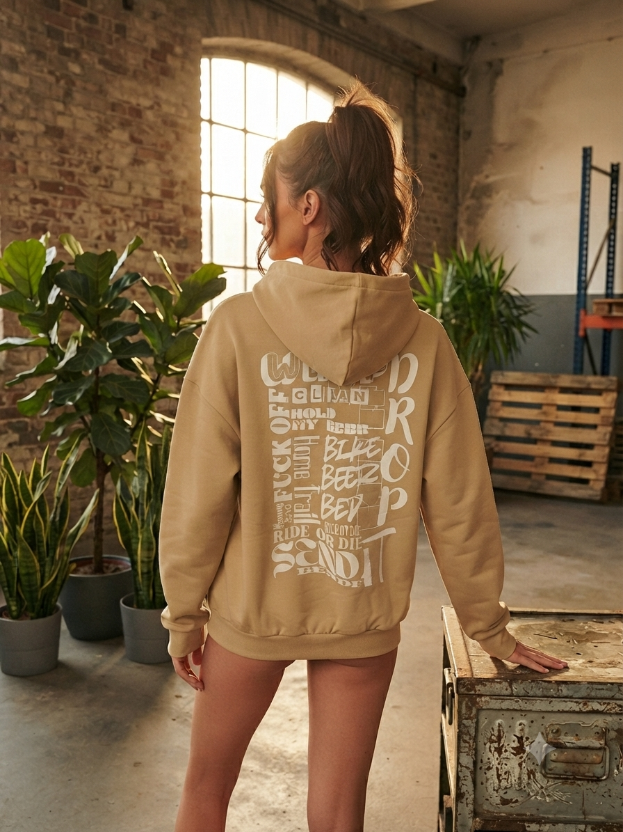 Premium Hoodie – Oversize Sand
