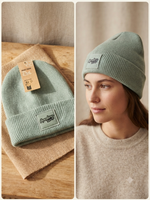 Gorro de canalé Annelina Design - Verde salvia