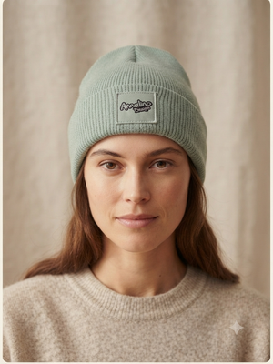 Gorro de canalé Annelina Design - Verde salvia