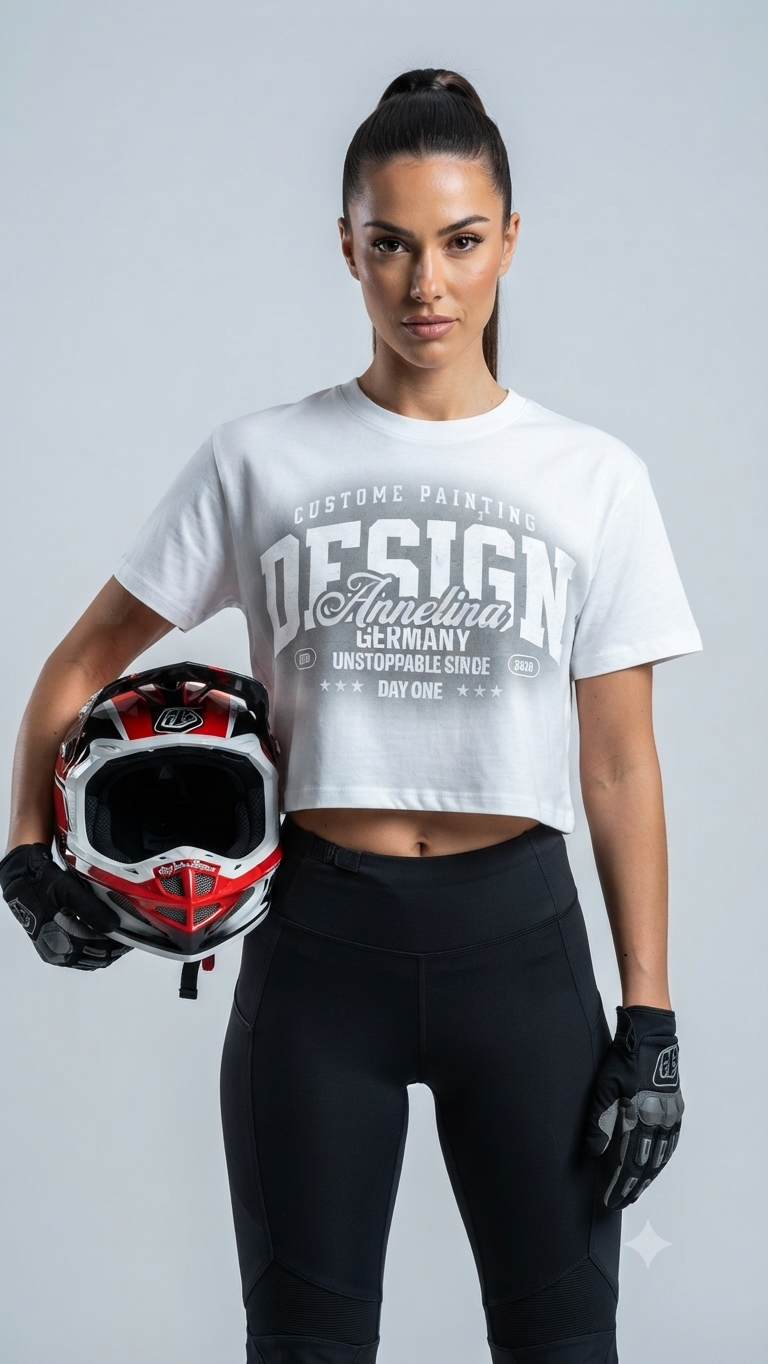 Mädels Casual Crop T-Shirt "BikerGirl"