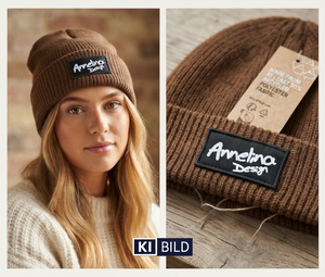 Annelina Design Ribbed Beanie – Brown