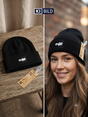 Annelina Design Ribbed Beanie – Black
