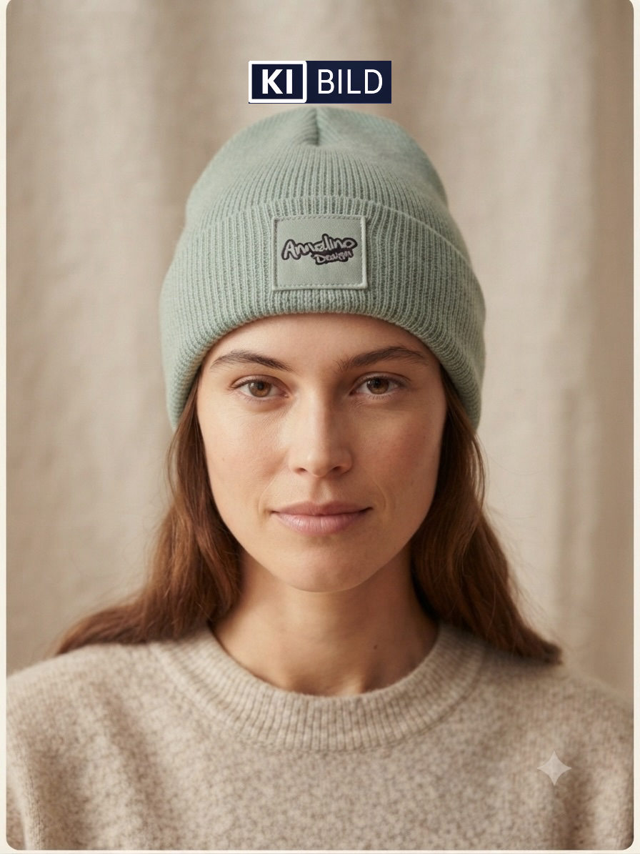 Annelina Design Ribbed Beanie – Salbeigrün