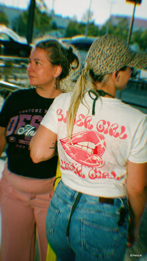 Girls' Casual Crop T-Shirt "BikerGirl"