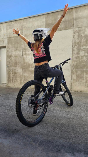 Girls' Casual Crop T-Shirt "BikerGirl"