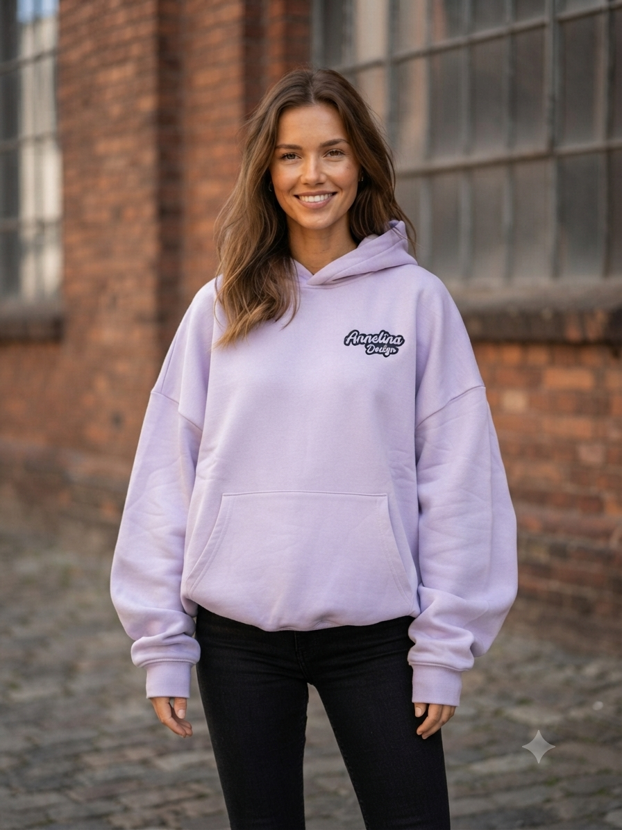 Sudadera con Capucha Premium – Oversize Lavanda