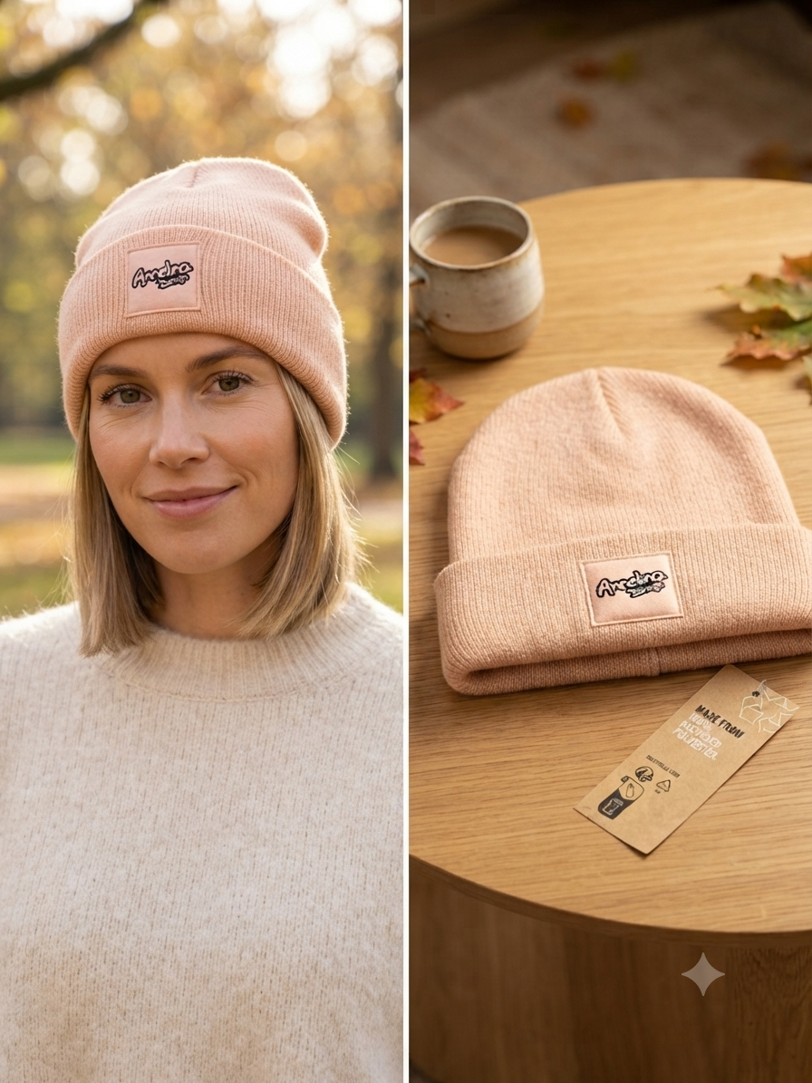 Gorro de canalé Annelina Design – Beige