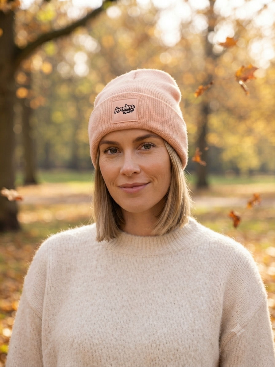 Gorro de canalé Annelina Design – Beige