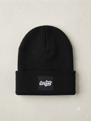 Annelina Design Ribbed Beanie – Schwarz