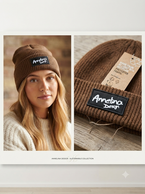 Annelina Design Ribbed Beanie – Braun