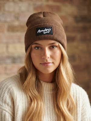 Annelina Design Ribbed Beanie – Braun