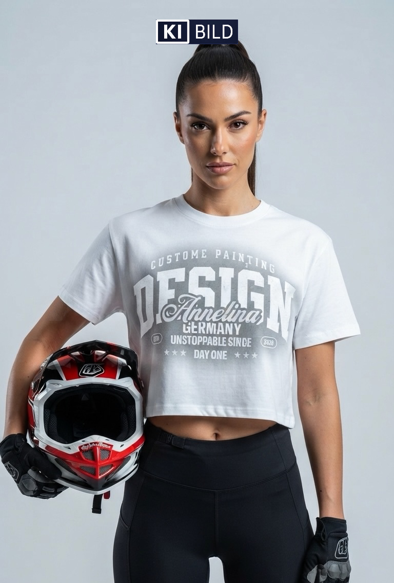 Mädels Casual Crop T-Shirt "BikerGirl"