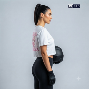 Girls' Casual Crop T-Shirt "BikerGirl"