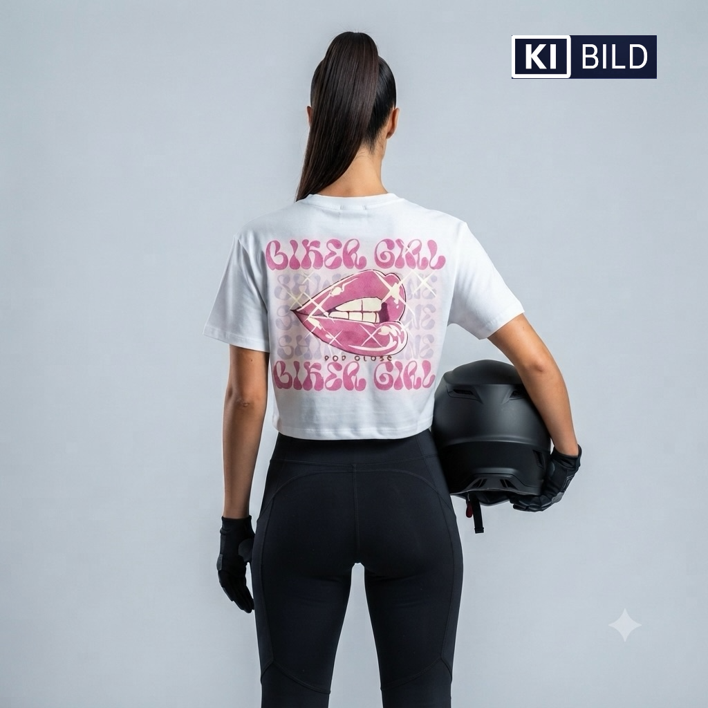 Mädels Casual Crop T-Shirt "BikerGirl"