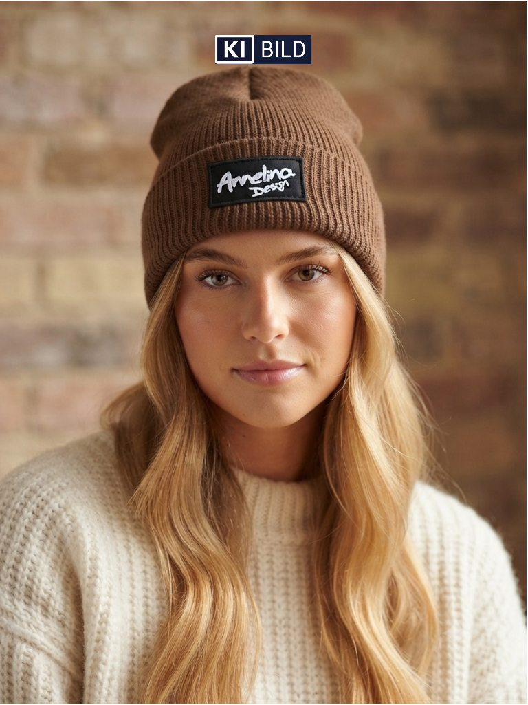 Annelina Design Ribbed Beanie – Braun