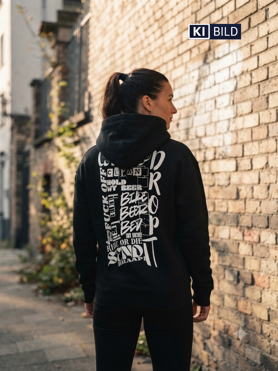 Premium Hoodie – Oversize Schwarz